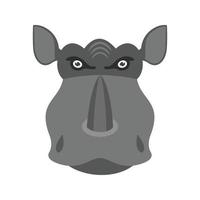 Rhino-Gesicht flaches Graustufen-Symbol vektor