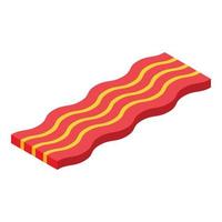 friterad bacon ikon, isometrisk stil vektor