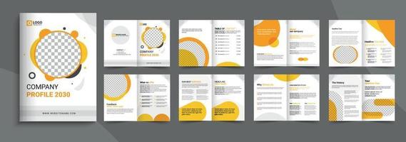 Firmenprofil-Broschüren-Vorlagendesign. 16-seitiges bearbeitbares Vorlagenlayout für Unternehmensbroschüren, minimale Vorlage für Geschäftsbroschüren vektor