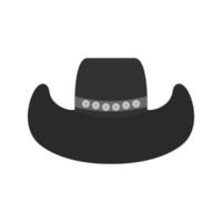 Cowboyhut flaches Graustufen-Symbol vektor