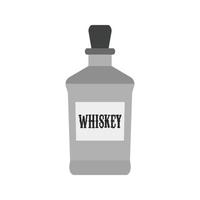 whisky platt gråskale ikon vektor