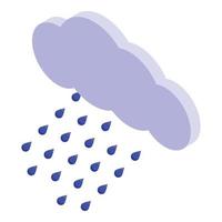 Regenwetter-Symbol, isometrischer Stil vektor