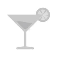 Cocktail-Getränk flaches Graustufen-Symbol vektor