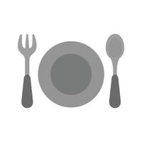 mat platt gråskale ikon vektor