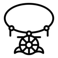 Kultur-Amulett-Symbol, Umrissstil vektor
