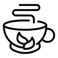 glas te kopp ikon, översikt stil vektor