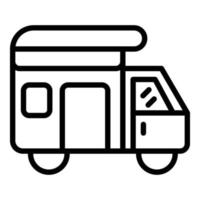 husbil lastbil ikon, översikt stil vektor