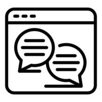 Webinar-Chat-Symbol, Umrissstil vektor