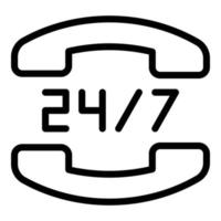 Symbol für Call-Center-Stunden, Umrissstil vektor