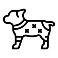 Stoffhundesymbol, Umrissstil vektor