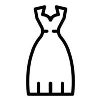 Symbol für langes Hochzeitskleid, Umrissstil vektor