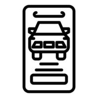Symbol für Online-Autokauf, Umrissstil vektor