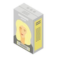 Symbol für blondes Haarfärbemittel, isometrischer Stil vektor