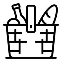 Gesundes Picknickkorb-Symbol, Umrissstil vektor