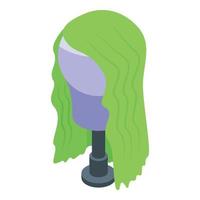 grüne weibliche Haarikone, isometrischer Stil vektor