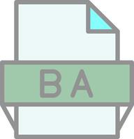ba-Dateiformat-Symbol vektor