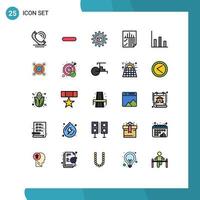 25 kreative Symbole moderne Zeichen und Symbole des Finanzberichts atomierte Seitendaten editierbare Vektordesign-Elemente vektor