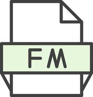 fm fil formatera ikon vektor