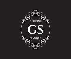 gs initialer brev bröllop monogram logotyper samling, hand dragen modern minimalistisk och blommig mallar för inbjudan kort, spara de datum, elegant identitet för restaurang, boutique, Kafé i vektor