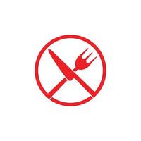 kniv gaffel biff cirkel symbol ikon vektor
