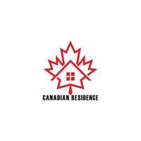 kanadensisk bostad hus symbol logotyp vektor