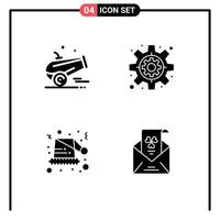 uppsättning av modern ui ikoner symboler tecken för kanon santa ramadan inställningar e redigerbar vektor design element