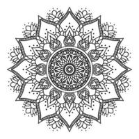 svart mandala för design. mandala cirkulärt mönsterdesign för henna, mehndi, tatuering, dekoration. dekorativ prydnad i etnisk orientalisk stil. målarbok sida. vektor