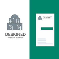 byggnad jul kyrka påsk grå logotyp design och företag kort mall vektor