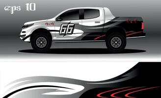 Abstraktes Hintergrunddesign für die Autoverpackung von 4x4-LKW, Rallye, Van, Geländewagen und anderen Autos vektor