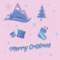 jul ornament klotter. lämplig för jul baner dekoration i lila Färg. jul barn design begrepp vektor