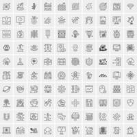 100 Business-Icons für Web- und Printmaterial vektor