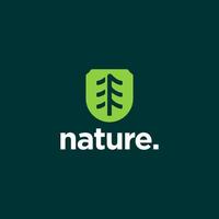 einfaches Emblem-Baum-Logo. Pinienwald-Symbol. Symbol für Naturplantagen. Natur Umwelt Öko-Zeichen. Vektor-Illustration. vektor