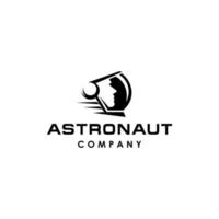 astronautenkopf mit helmlogo ivon-vektor im trendigen geometrischen piktogrammillustrationsstil vektor