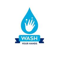 verwenden sie eine vektorillustration für handdesinfektionsmittel, waschen sie die hand mit wasser, schützen sie vor viruscliparts vektor