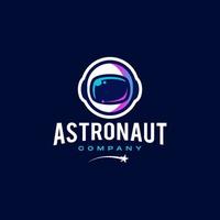 Astronautenhelm-Logo-Symbolillustration im trendigen, farbenfrohen Cartoon-Stil vektor