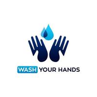 verwenden sie eine vektorillustration für handdesinfektionsmittel, waschen sie die hand mit wasser, schützen sie vor viruscliparts vektor