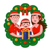 weihnachtsfamilienvektorillustration vektor