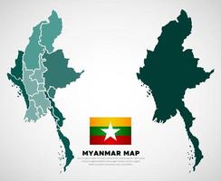 sammlung von myanmar-karten-silhouette-vektoren. Myanmar-Kartenentwurfsvektor vektor