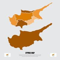 sammlung von silhouette zypern karten designvektor. zypern karten designvektor