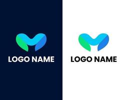 brev m med kärlek modern företag logotyp design mall vektor
