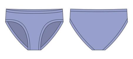 flickor knickers teknisk skiss illustration. Häftigt blå Färg. barns kalsonger. vektor