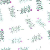Endlose Tapete der dekorativen Waldblume. hand gezeichnetes nahtloses kräutermuster. vektor
