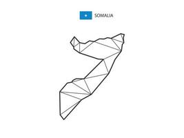 mosaik- trianglar Karta stil av somalia isolerat på en vit bakgrund. abstrakt design för vektor. vektor