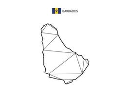 Mosaikdreiecke Kartenstil von Barbados isoliert auf weißem Hintergrund. abstraktes Design für Vektor. vektor