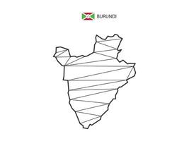 mosaik- trianglar Karta stil av burundi isolerat på en vit bakgrund. abstrakt design för vektor. vektor