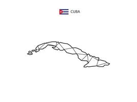 Mosaikdreiecke Kartenstil von Kuba isoliert auf weißem Hintergrund. abstraktes Design für Vektor. vektor