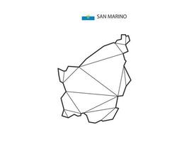 mosaik- trianglar Karta stil av san marino isolerat på en vit bakgrund. abstrakt design för vektor. vektor
