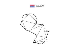Mosaik-Dreiecke Kartenstil von Paraguay isoliert auf weißem Hintergrund. abstraktes Design für Vektor. vektor
