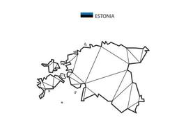 Mosaikdreiecke Kartenstil von Estland isoliert auf weißem Hintergrund. abstraktes Design für Vektor. vektor