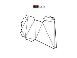 Mosaik-Dreiecke Kartenstil von Libyen isoliert auf weißem Hintergrund. abstraktes Design für Vektor. vektor